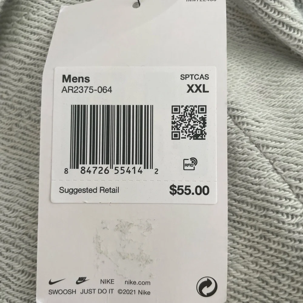 Nike Mens Alumni French Terry Shorts Grey Sz XXL AR2375-064 - Picture 4 of 4